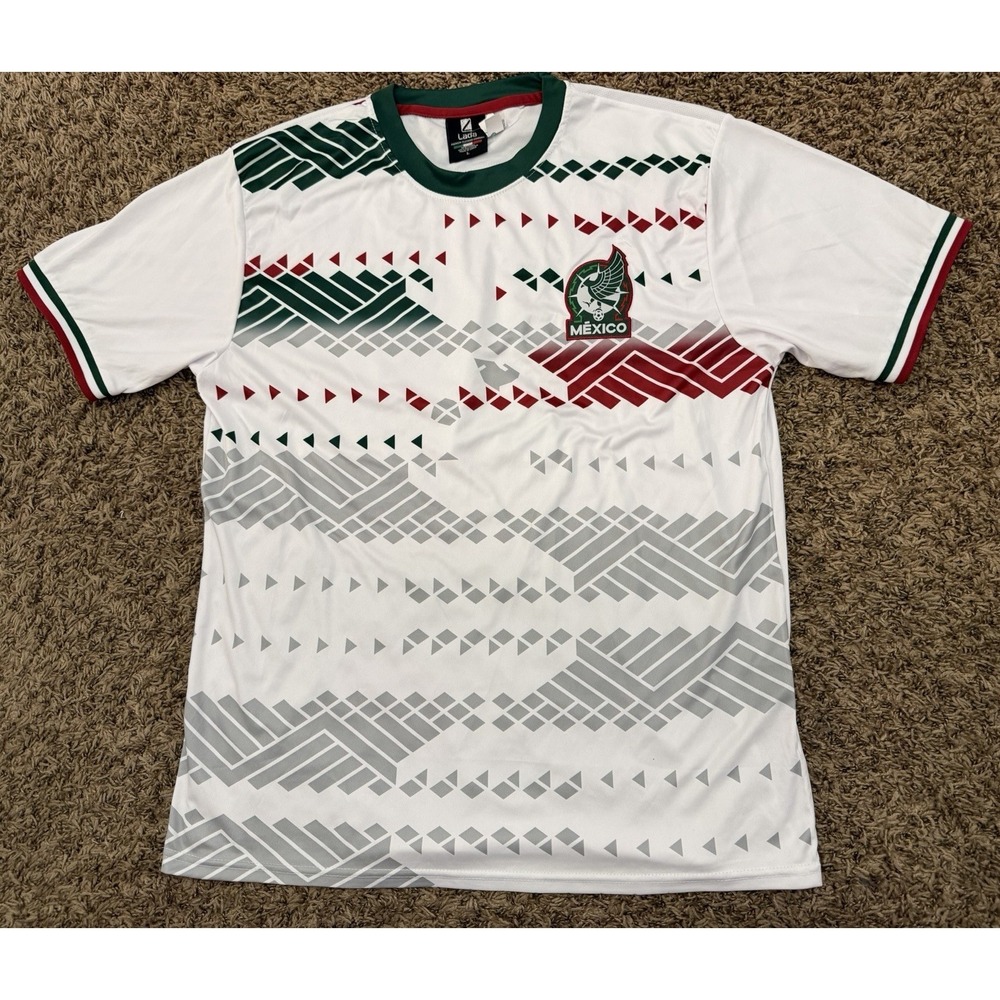 Lada Mexico National Team Soccer Jersey White Red Green Fan Shirt Adult Size L
